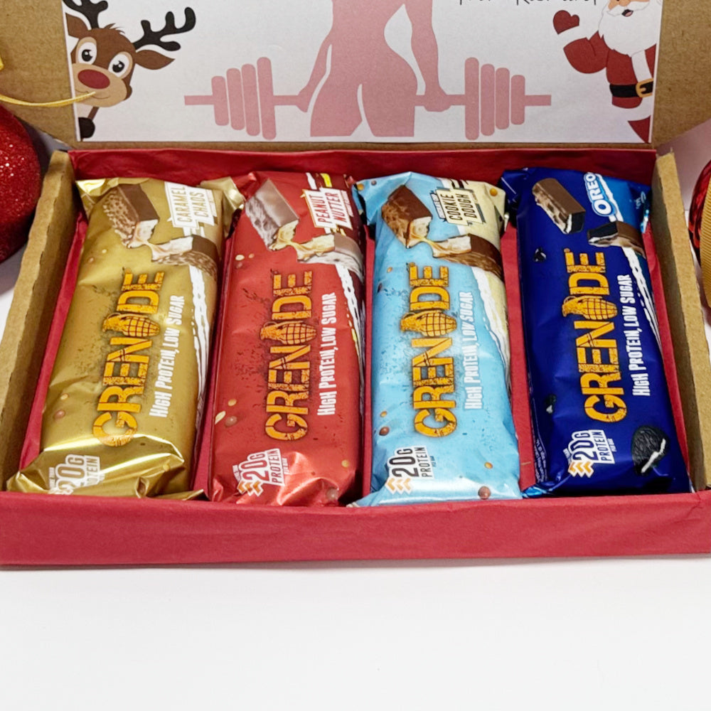 Personalised Christmas Protein Bars Gift Box for Women - 4 Grenade Bars