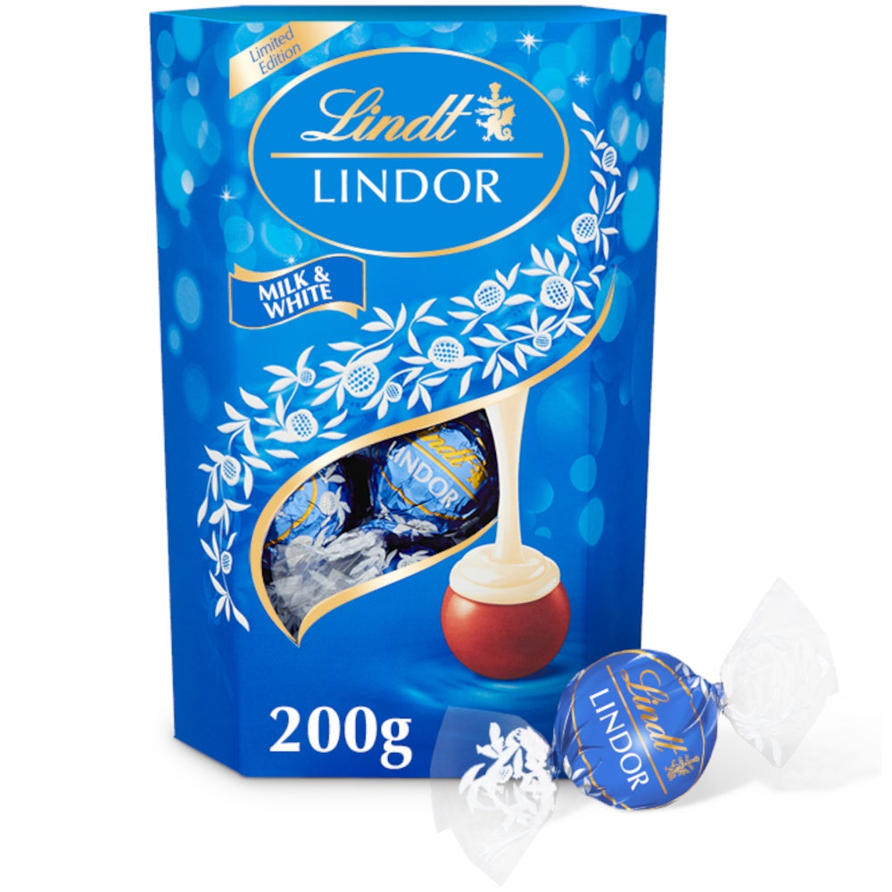 Lindt Lindor Milk & White Chocolate Truffles Box 200gm