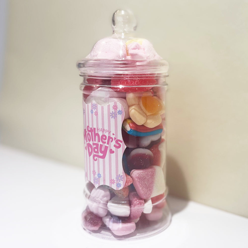 Mother's Day Victorian Sweet Jar - Pink Stripes