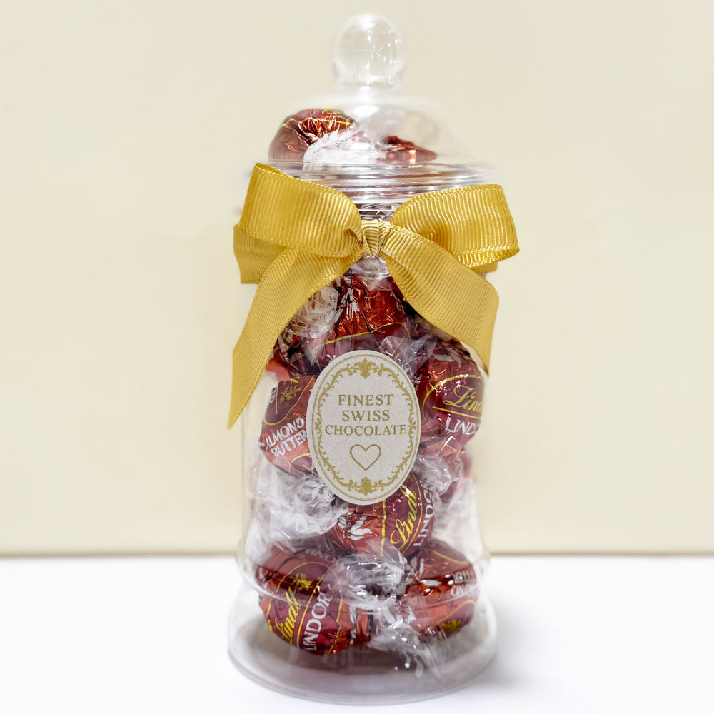 Lindt Almond Butter Milk Chocolate Truffles in a Victorian Jar
