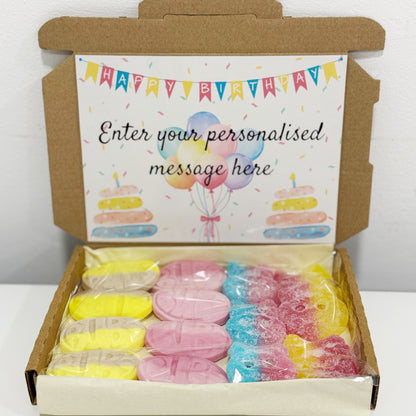 Personalised Bright Birthday Box with Bubs Vegan Sweets