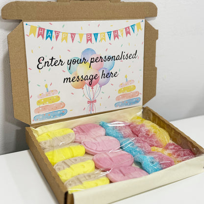 Personalised Bright Birthday Box with Bubs Vegan Sweets