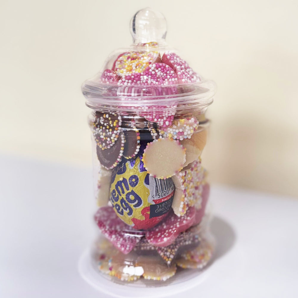 Cadbury Chocolate Egg in Victorian Jar with Assorted Candies