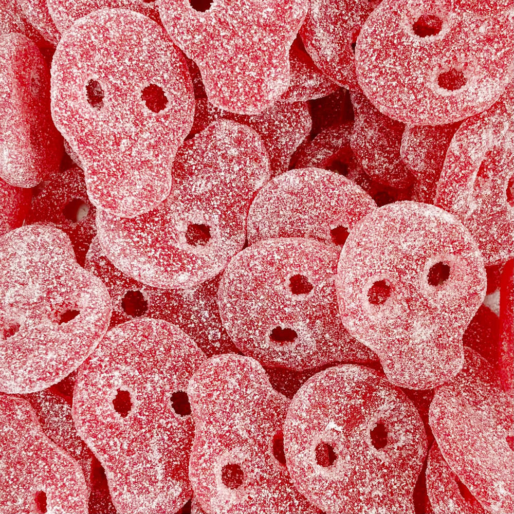 Vegan Fizzy Red Skulls Candy