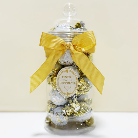 Lindt Champagne Milk Chocolate Truffles in a Victorian Jar