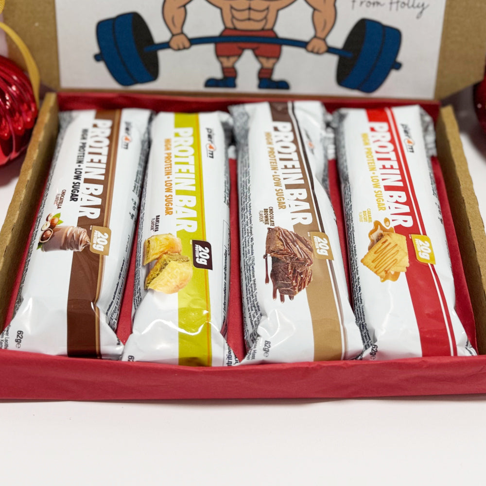 Personalised Christmas Protein Bars Gift Box for Men - 4 Per4m Bars