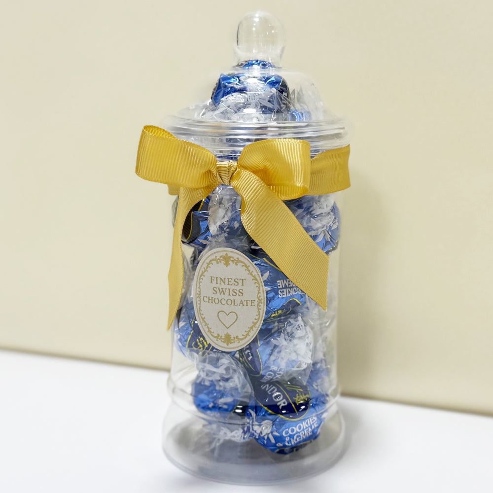 Lindt Cookies & Cream White Chocolate Truffles in a Victorian Jar
