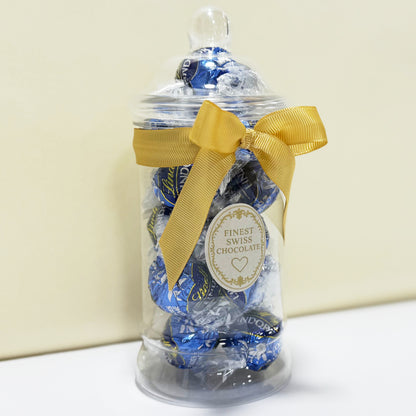 Lindt Cookies & Cream White Chocolate Truffles in a Victorian Jar
