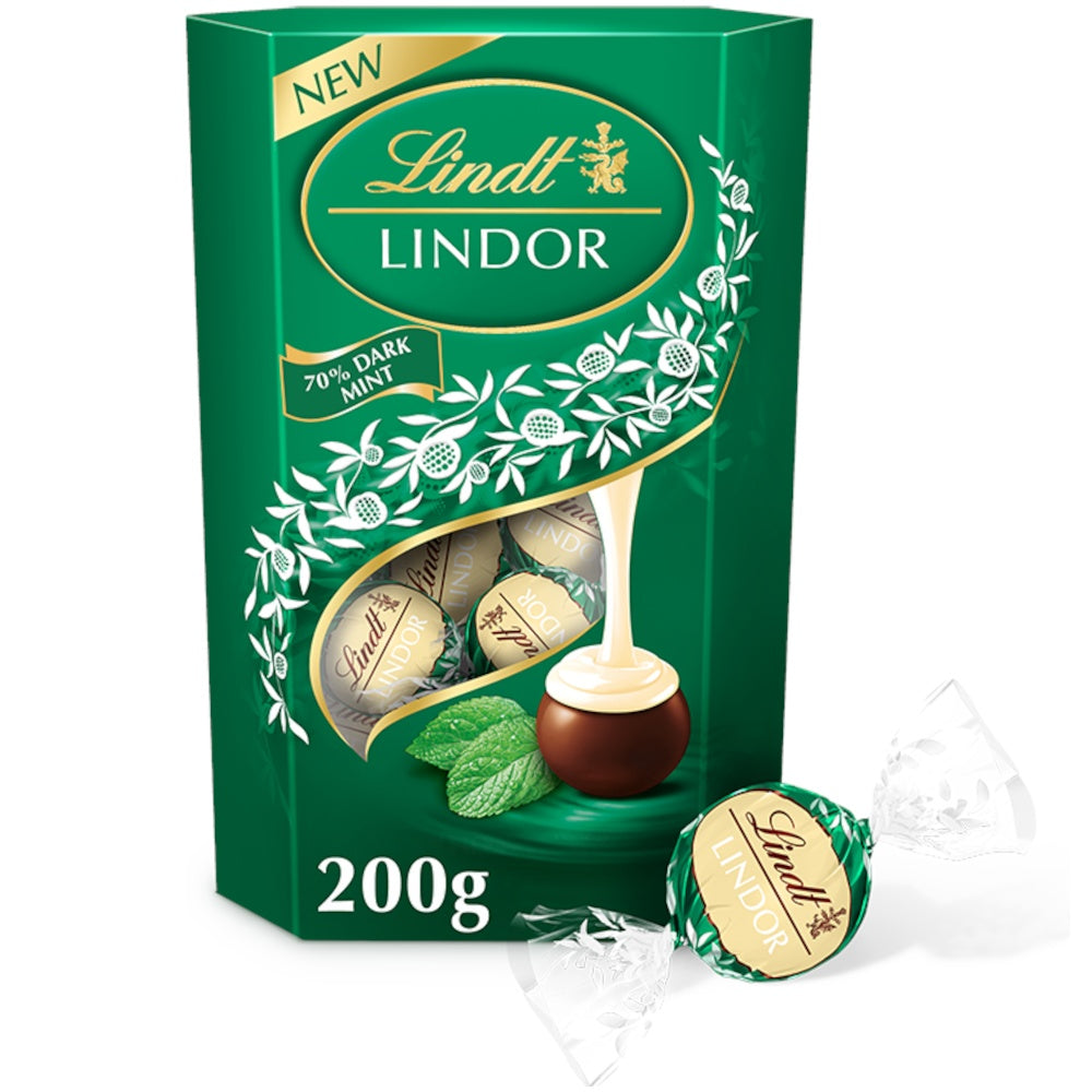 Lindt Lindor Dark Mint Chocolate Truffles Box 200gm
