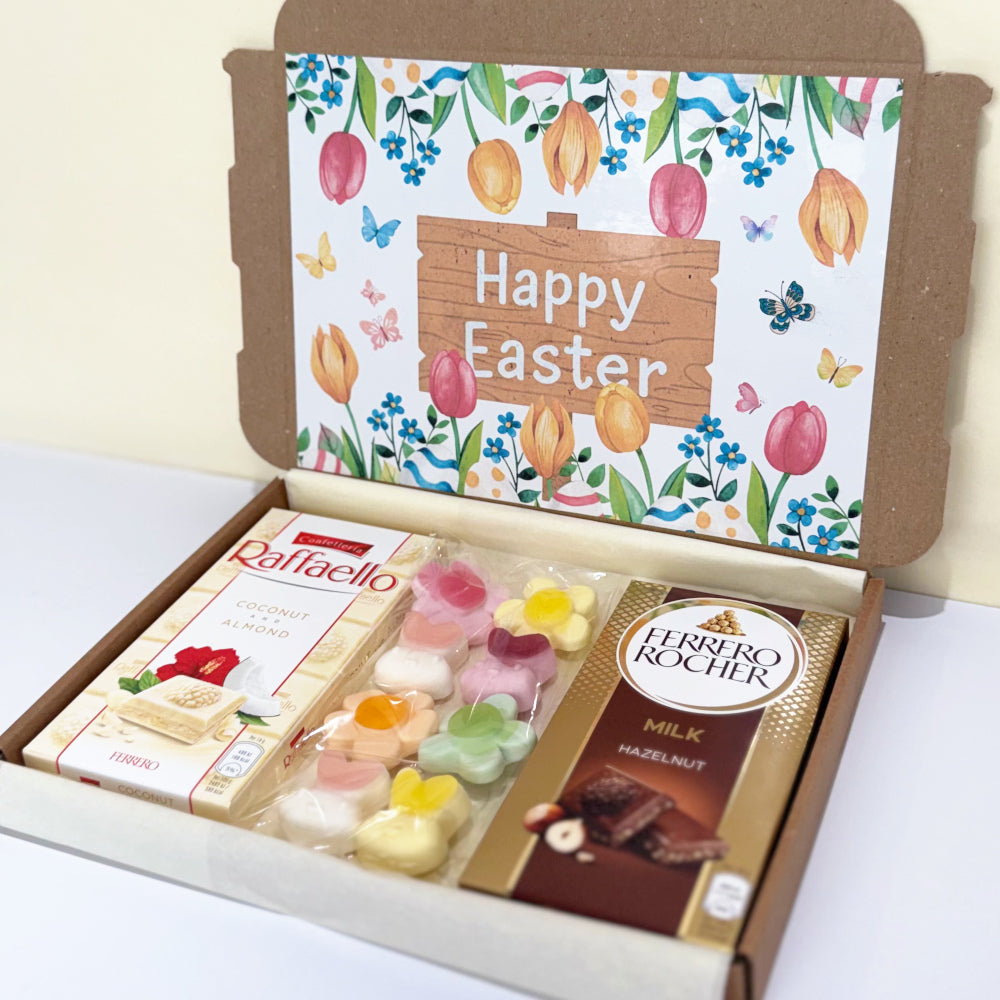 Happy Easter Floral Ferrero Chocolates and Sweets Box