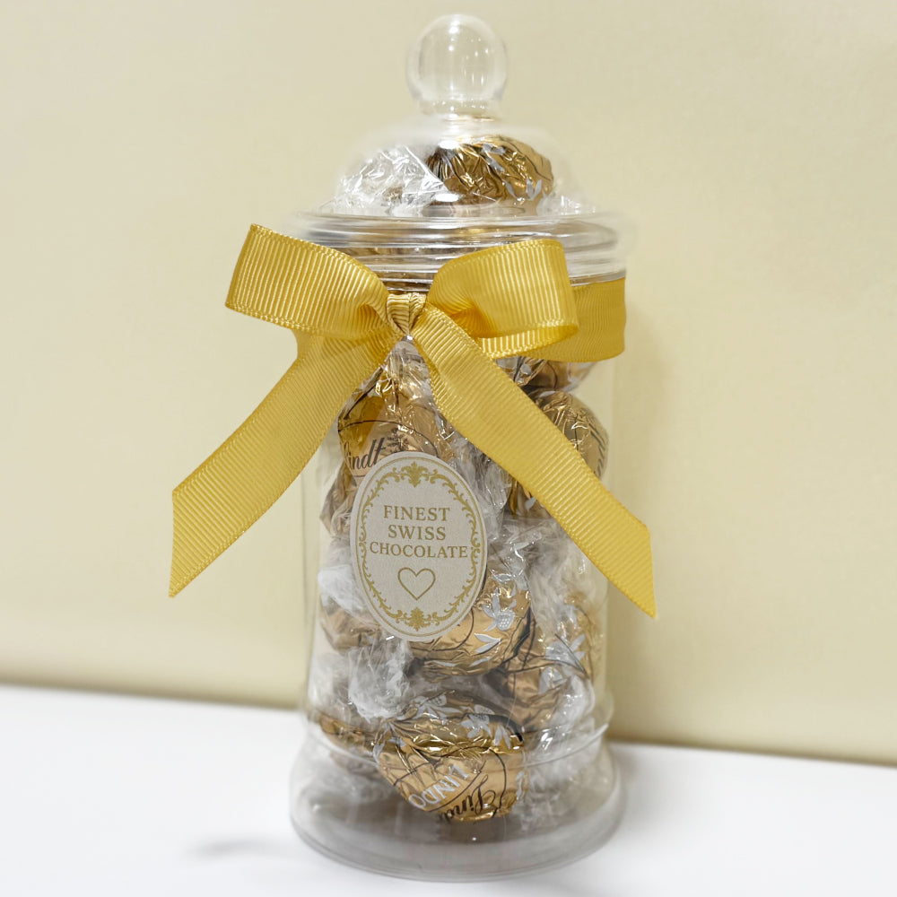Lindt Fudge Swirl Milk Chocolate Truffles in a Victorian Jar