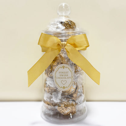 Lindt Fudge Swirl Milk Chocolate Truffles in a Victorian Jar