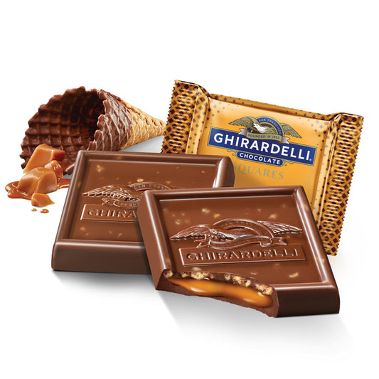 Ghirardelli Caramel Waffle Cone Milk Chocolate Squares