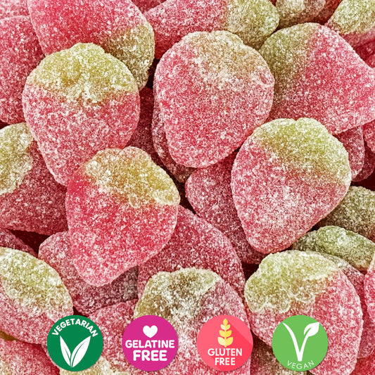 Vegan Fizzy Strawberries Candy