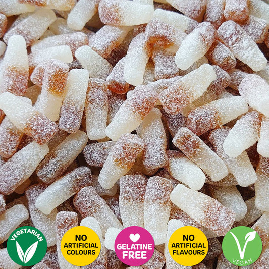 Vegan Fizzy Mini Cola Bottles Candy