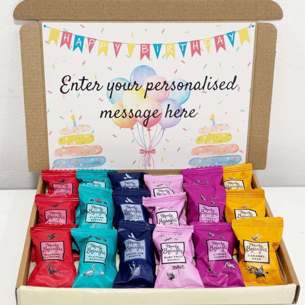 Personalised Bright Birthday Box with Monty Bojangles Chocolates