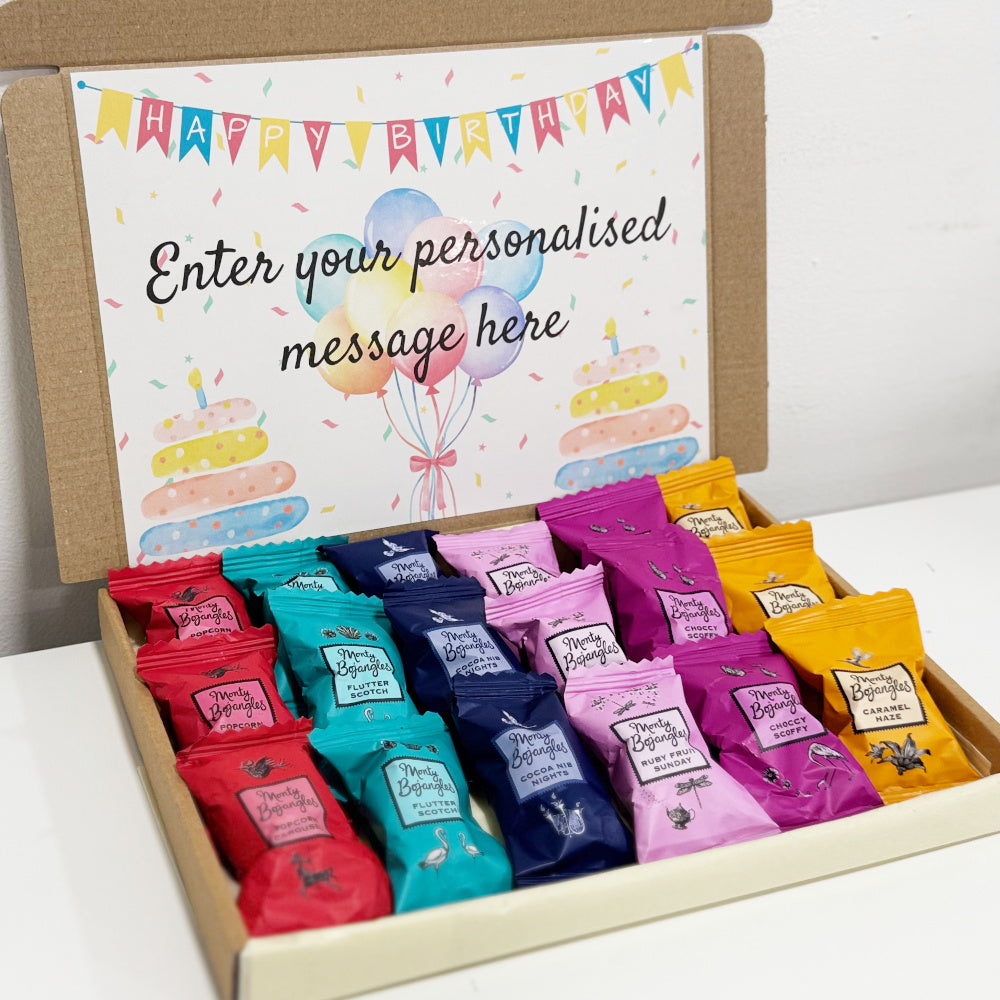 Personalised Bright Birthday Box with Monty Bojangles Chocolates