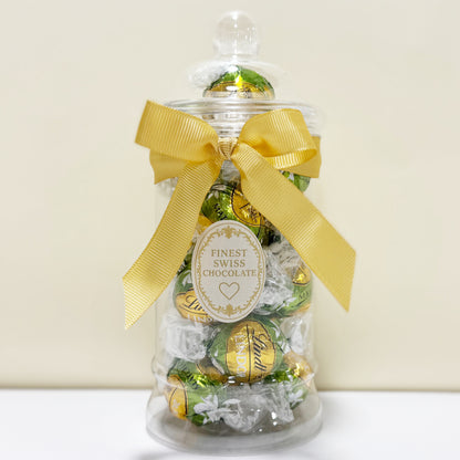 Lindt Matcha White Chocolate Truffles in a Victorian Jar