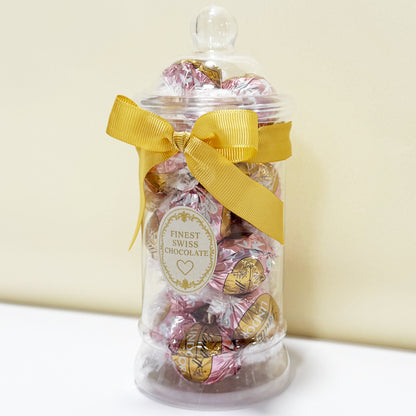 Lindt Strawberry & Vanilla White Chocolate Truffles in a Victorian Jar