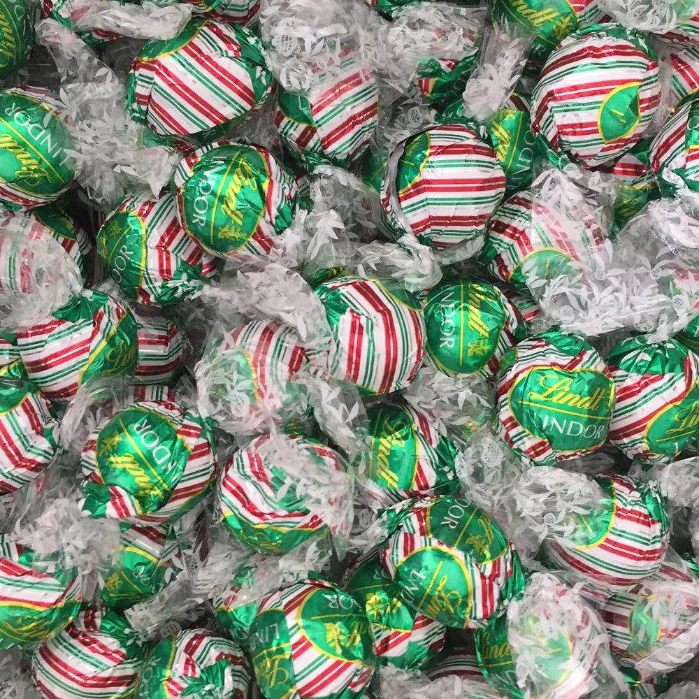 Lindt Peppermint Cookie Truffles in a Victorian Jar