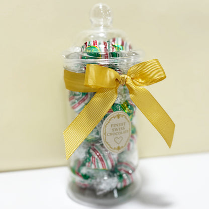 Lindt Peppermint Cookie Truffles in a Victorian Jar