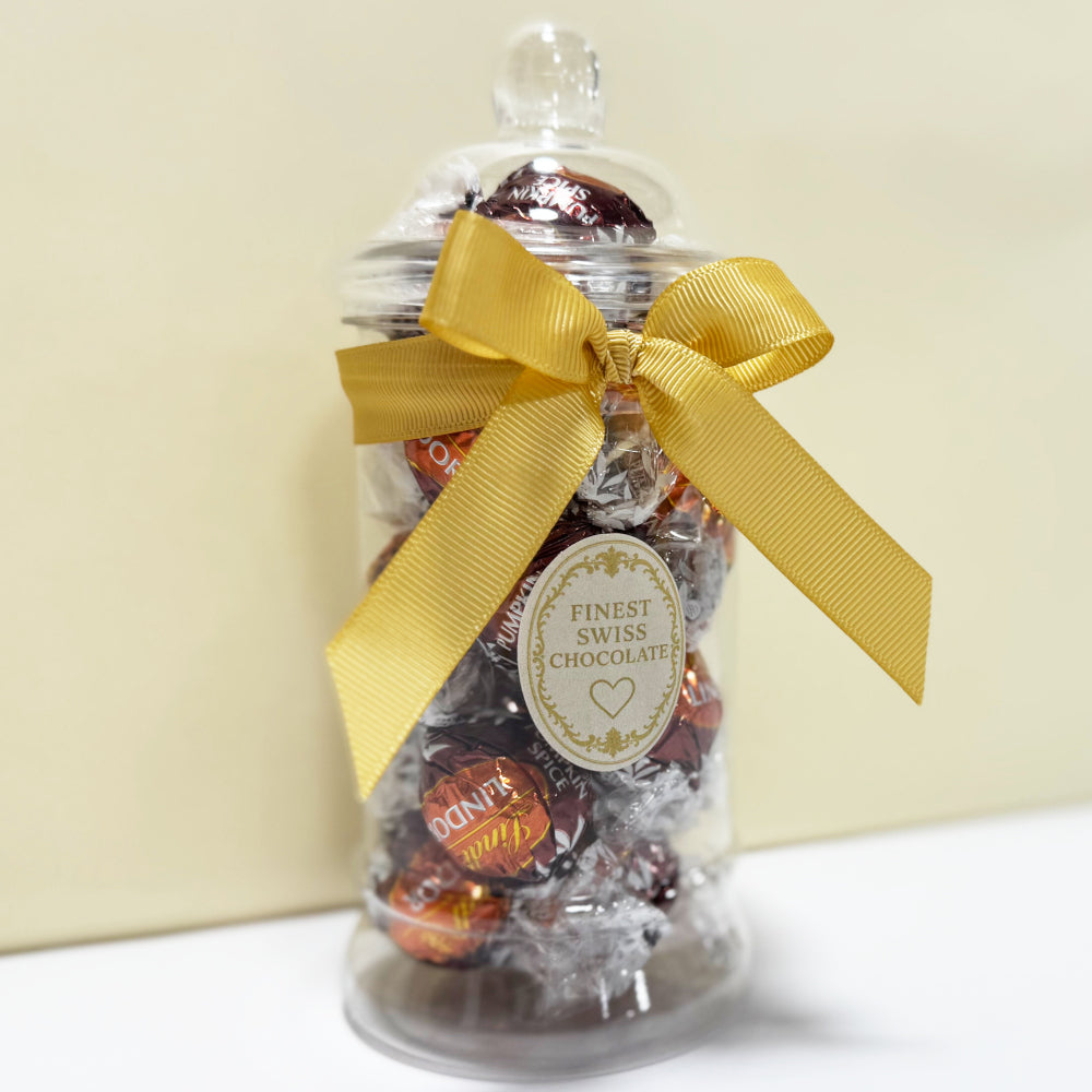 Lindt Pumpkin Spice Chocolate Truffles in a Victorian Jar