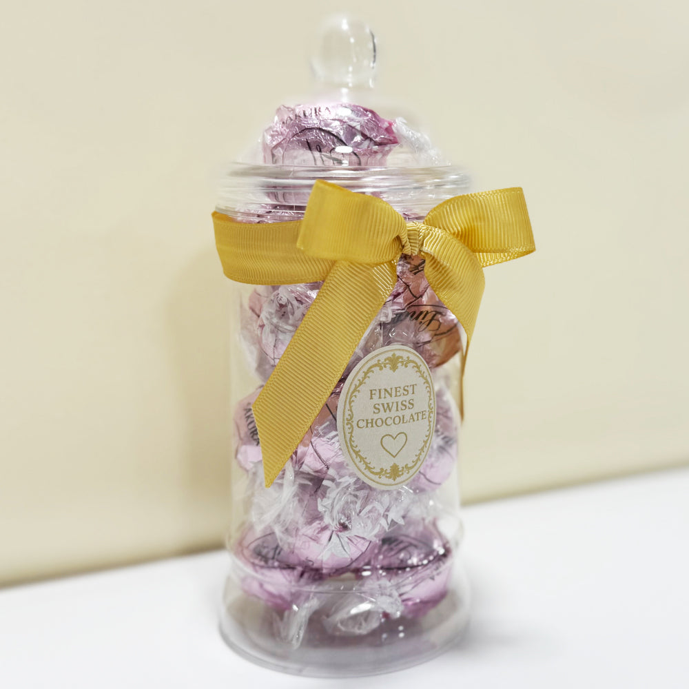 Lindt Sakura Cherry Blossom Chocolate Truffles in a Victorian Jar