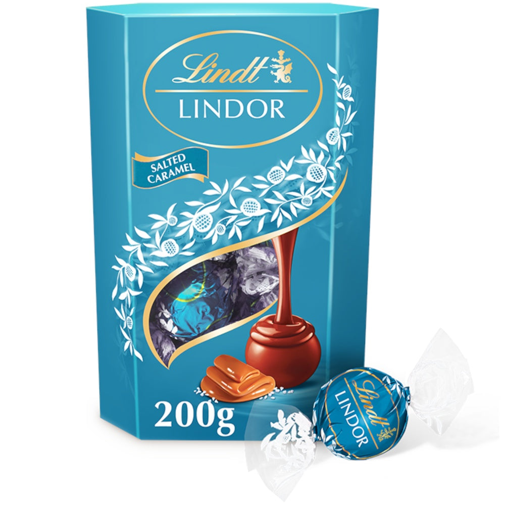 Lindt Lindor Milk Salted Caramel Chocolate Truffles Box 200gm
