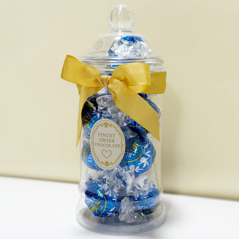 Lindt Sea Salt Milk Chocolate Truffles in a Victorian Jar