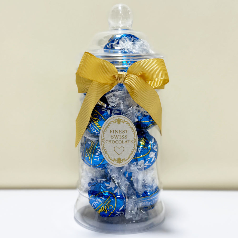 Lindt Sea Salt Milk Chocolate Truffles in a Victorian Jar