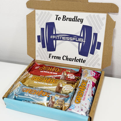 Personalised Grenade Protein Bars Gift Box for Men
