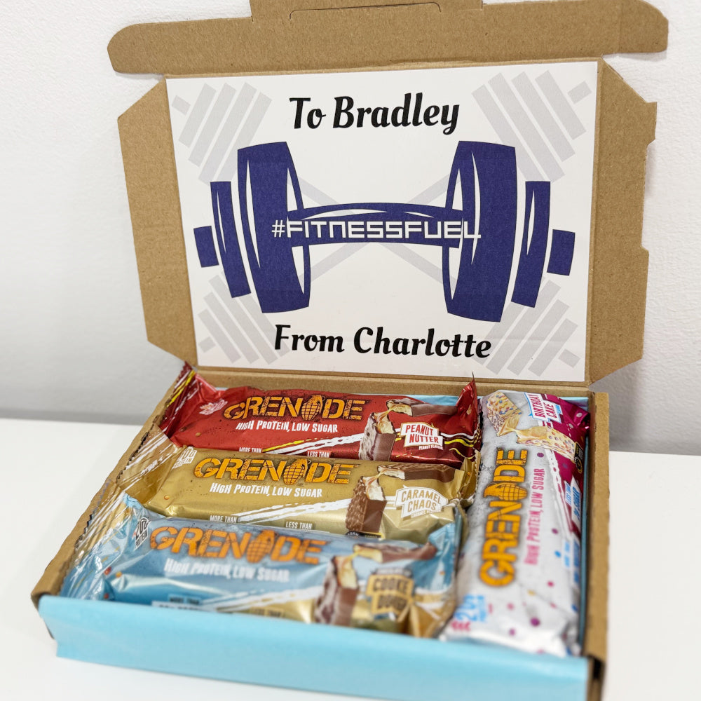 Personalised Grenade Protein Bars Gift Box for Men