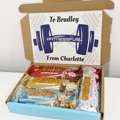 Personalised Grenade Protein Bars Gift Box for Men