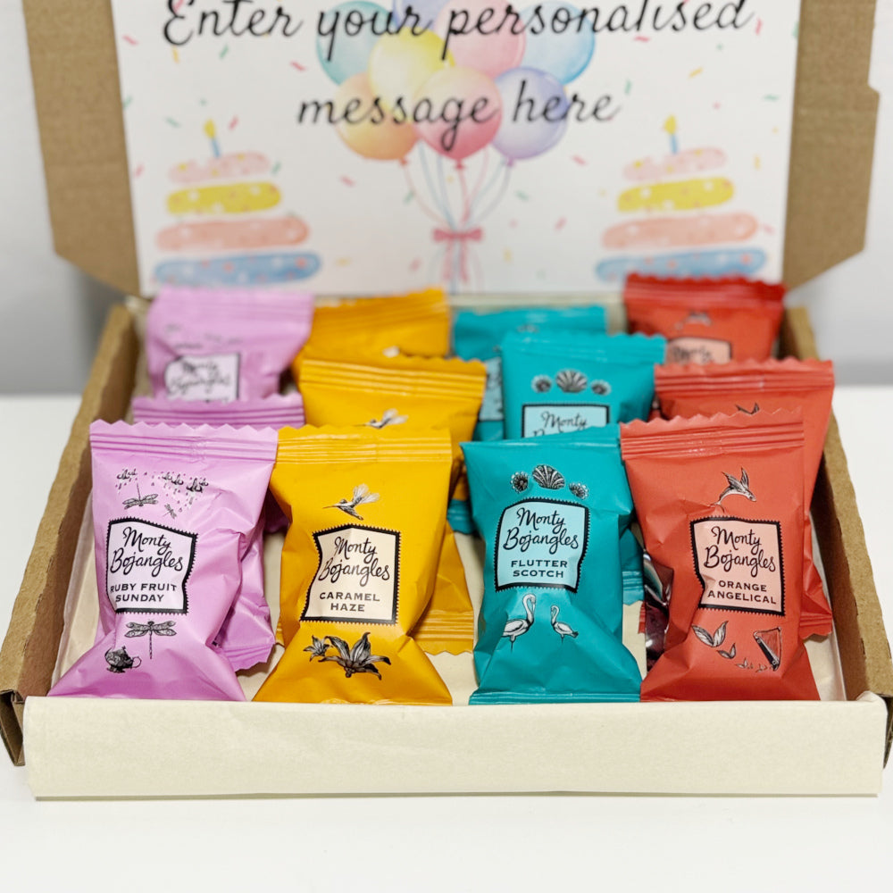 Personalised Bright Birthday Box with Monty Bojangles Chocolates