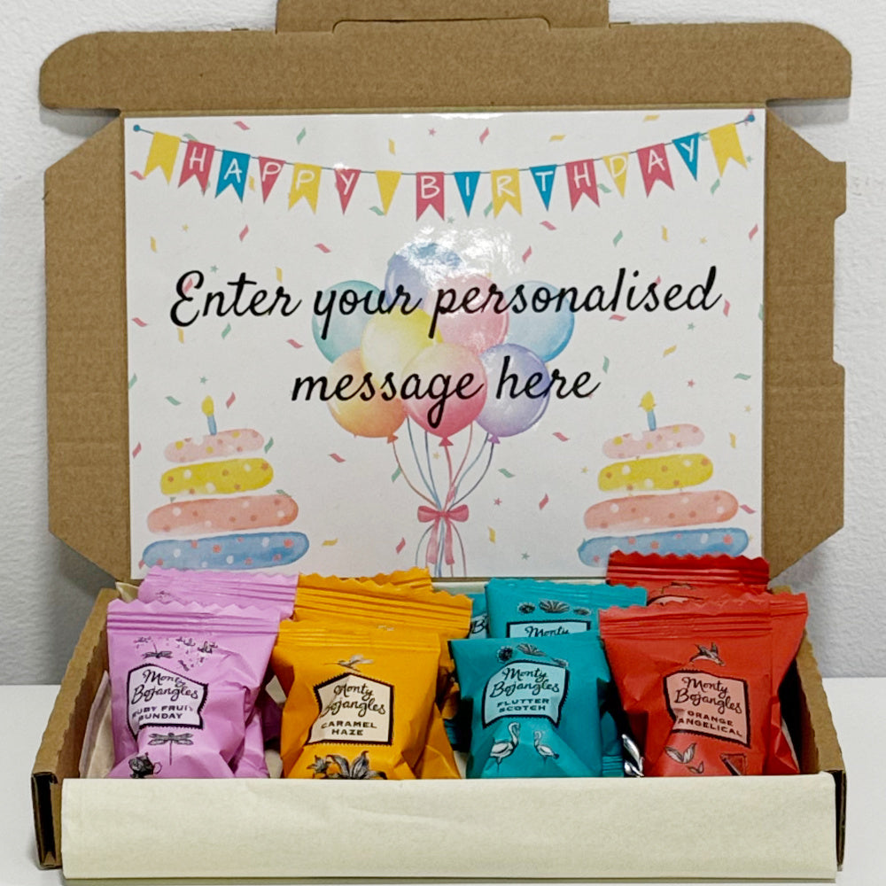 Personalised Bright Birthday Box with Monty Bojangles Chocolates