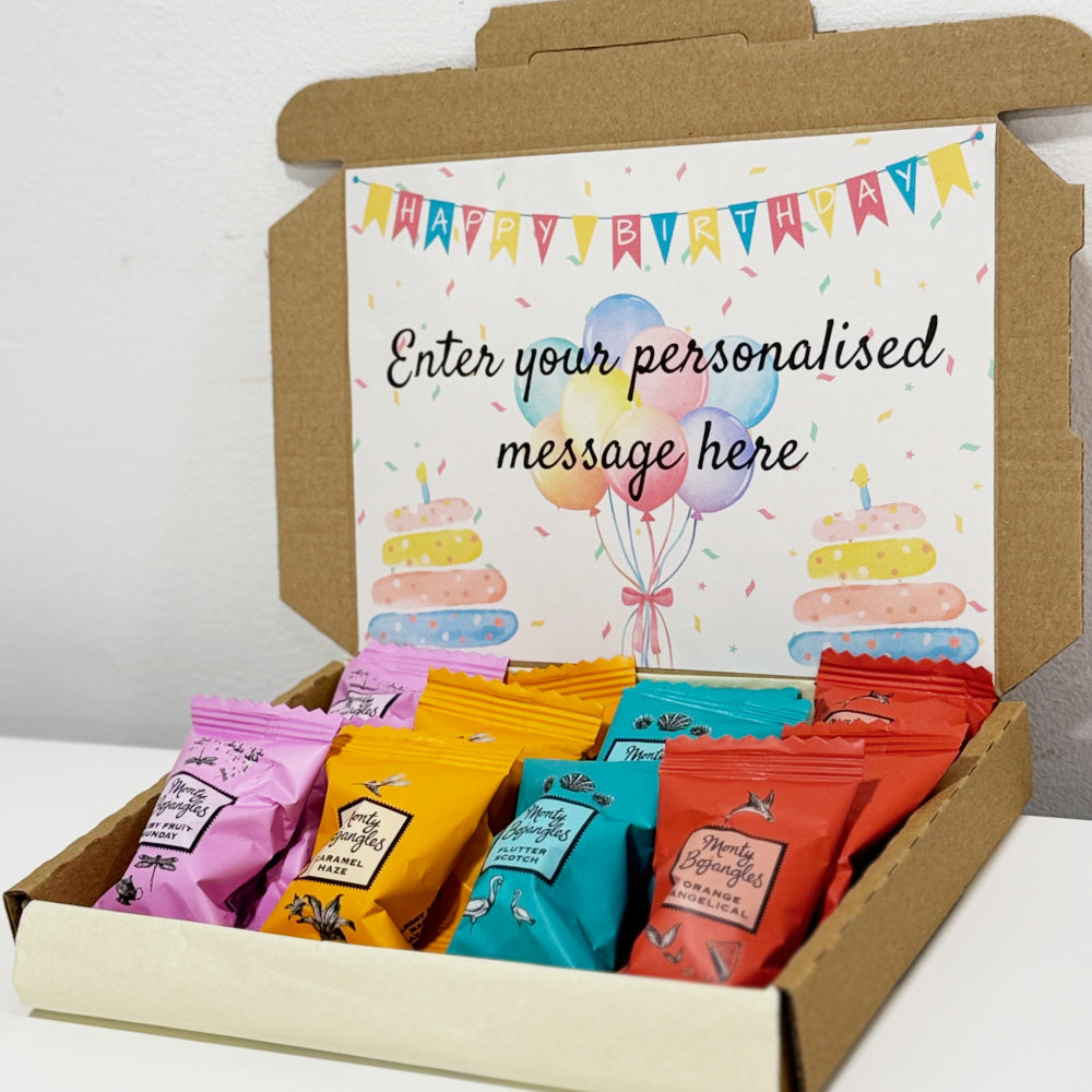 Personalised Bright Birthday Box with Monty Bojangles Chocolates