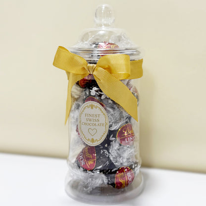 Lindt Strawberry Dark Chocolate Truffles in a Victorian Jar