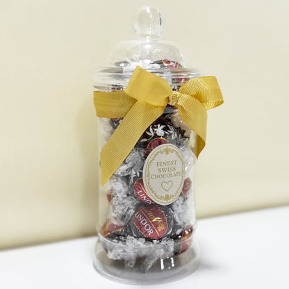 Lindt Strawberry Dark Chocolate Truffles in a Victorian Jar