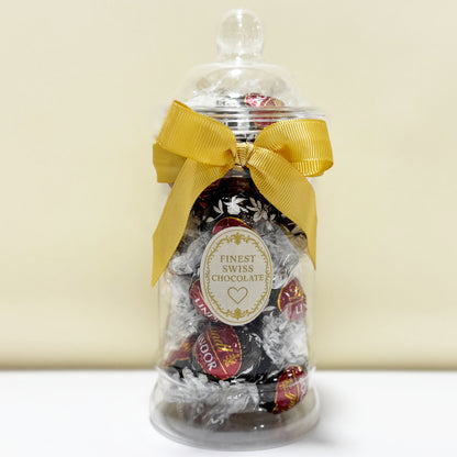Lindt Strawberry Dark Chocolate Truffles in a Victorian Jar