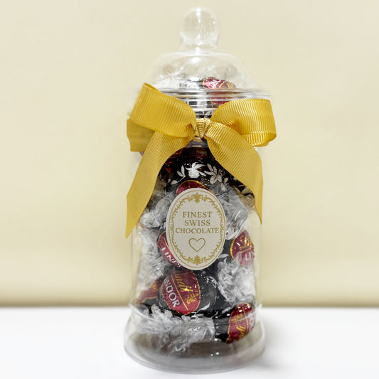 Lindt Strawberry Dark Chocolate Truffles in a Victorian Jar