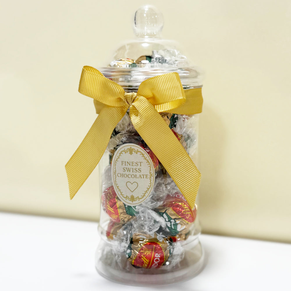 Lindt Vegan Milk Chocolate Truffles in a Victorian Jar