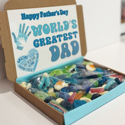 Father's Day 450g Pick and Mix Sweet Box, Worlds Greatest Dad Design