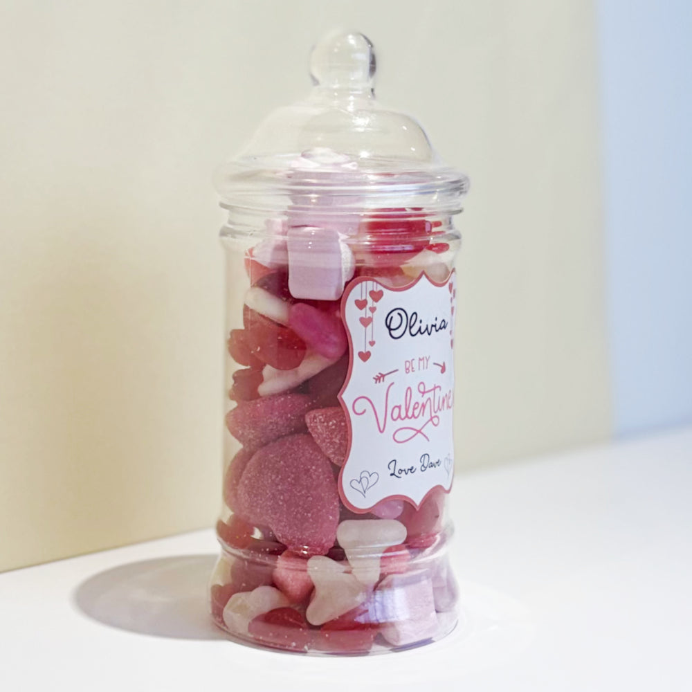 Personalised Valentines Day Sweets Mix in a Victorian Jar - Be My Valentine