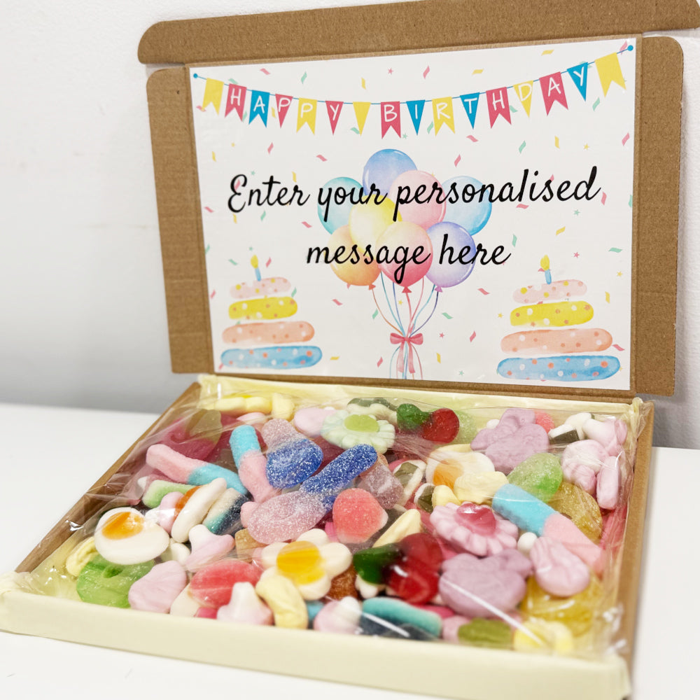 Personalised Bright Happy Birthday Sweet Box