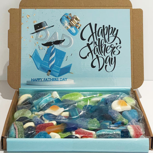 Father's Day 450g Pick and Mix Sweets Gift Box,  Retro Hat & Bow Tie Design