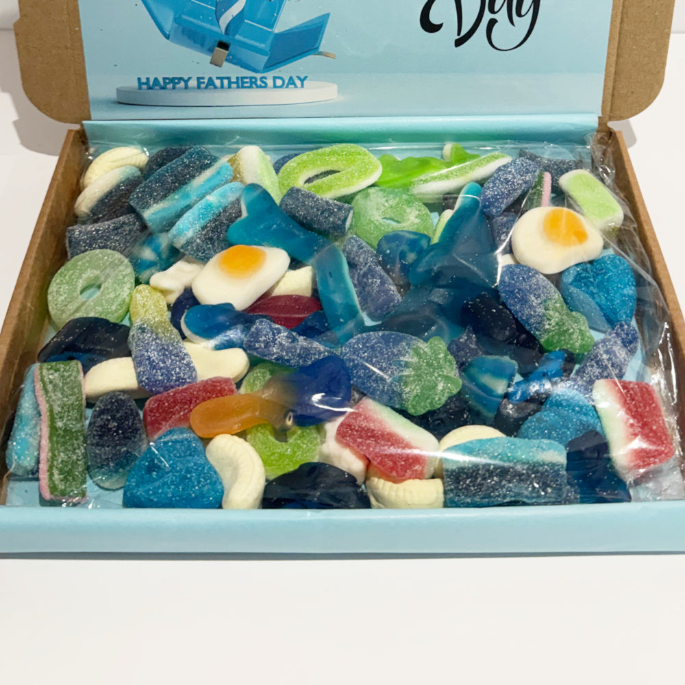 Father's Day 450g Pick and Mix Sweets Gift Box,  Retro Hat & Bow Tie Design