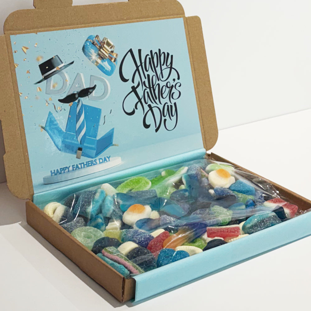 Father's Day 450g Pick and Mix Sweets Gift Box,  Retro Hat & Bow Tie Design