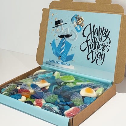 Father's Day 450g Pick and Mix Sweets Gift Box,  Retro Hat & Bow Tie Design