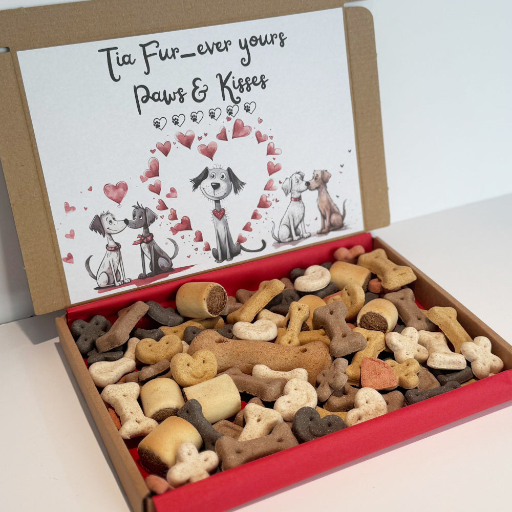Personalised Fur-ever Yours Dog Treats Box