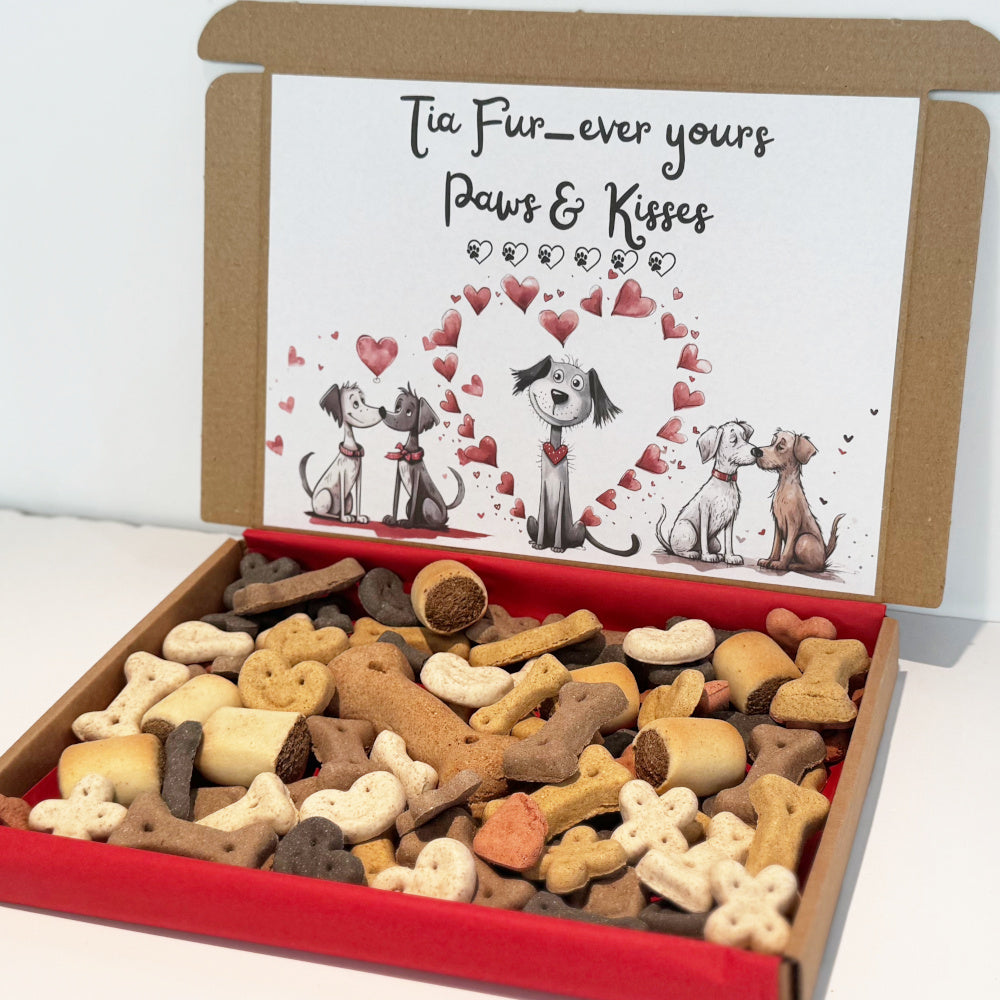 Personalised Fur-ever Yours Dog Treats Box